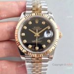 (EW) Replica Rolex Datejust II 41mm 2-Tone Jubilee Black Diamond Watch ETA3255